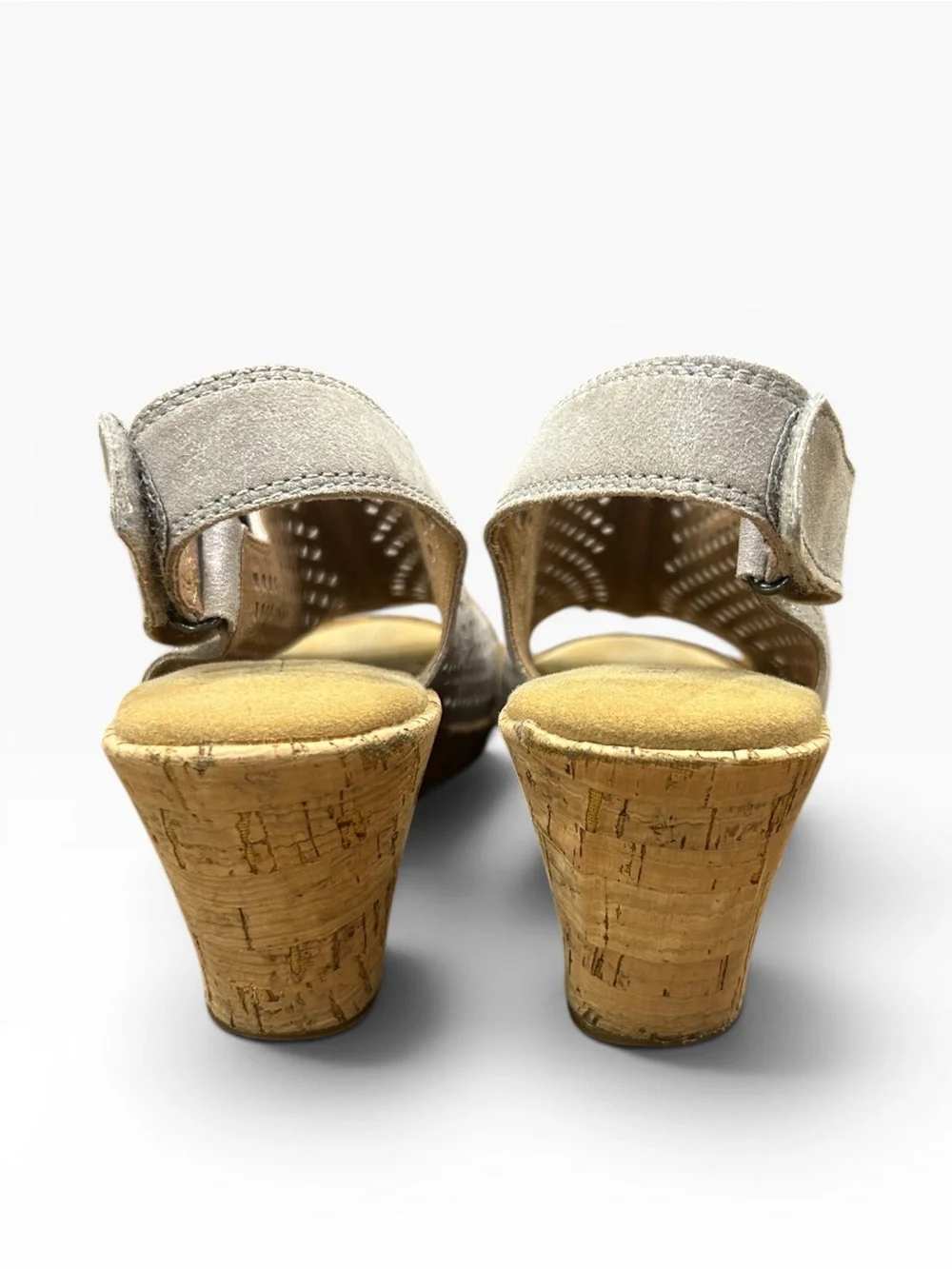 Rockport Briah Perf Sling Wedge Sandal in Taupe Leather Women’s Size 5